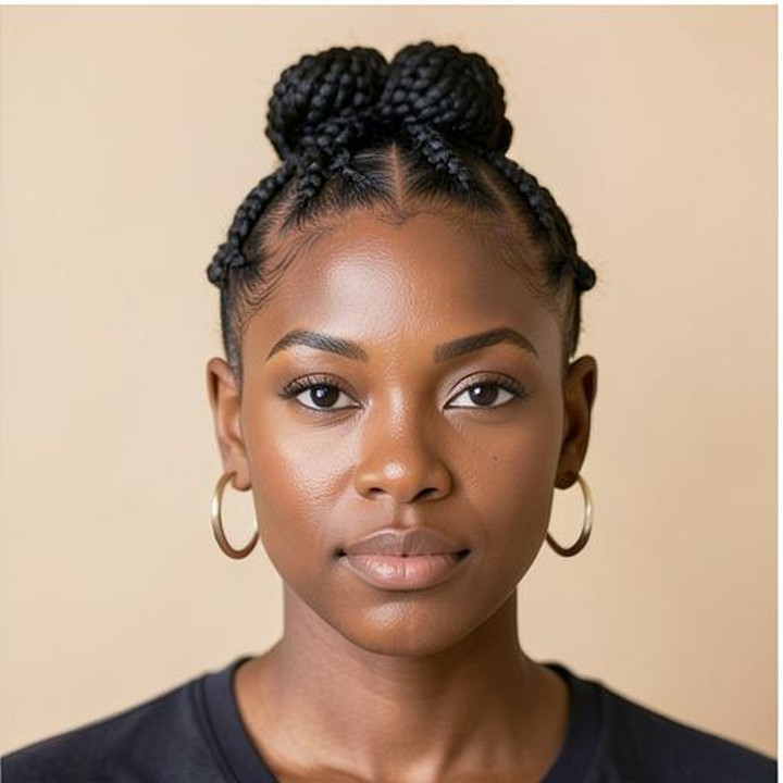 Finished Bantu knots hairstyle