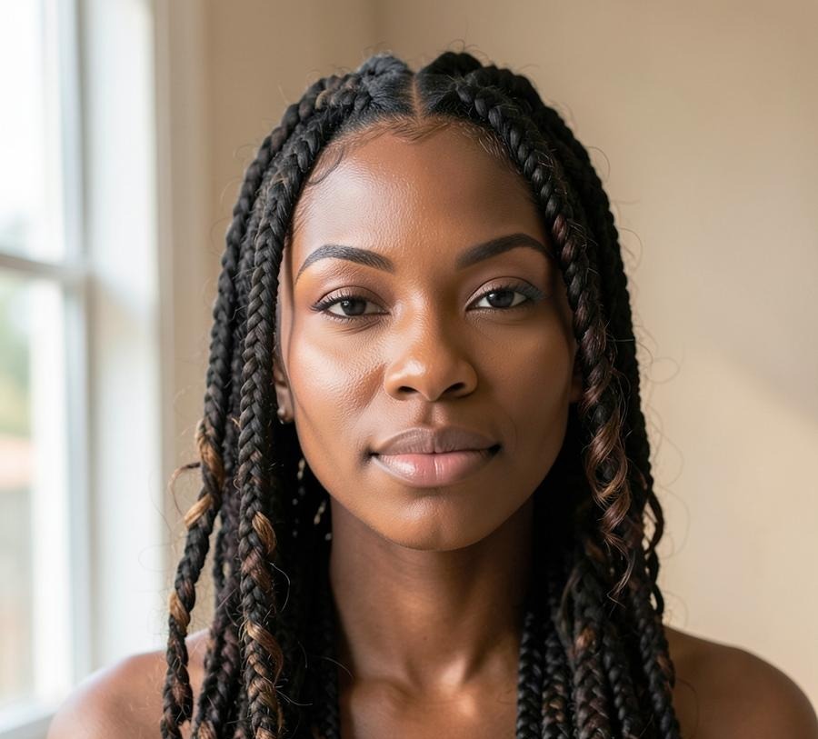 Finished Boho braids hairstyle