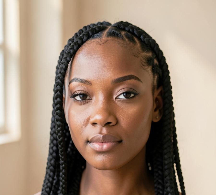 Finished Box braids hairstyle
