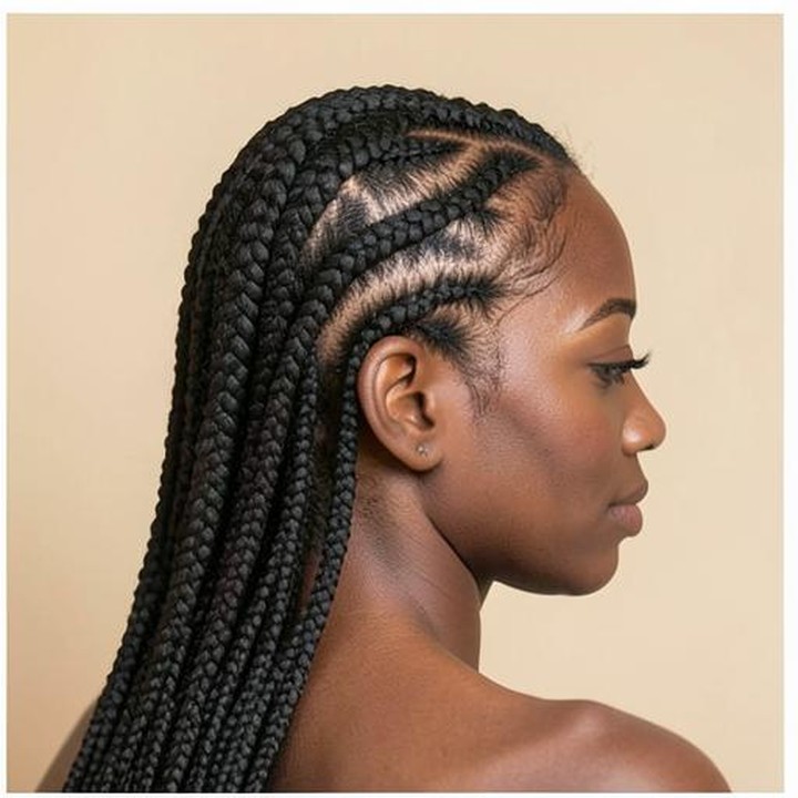 Finished Feed-ins hairstyle