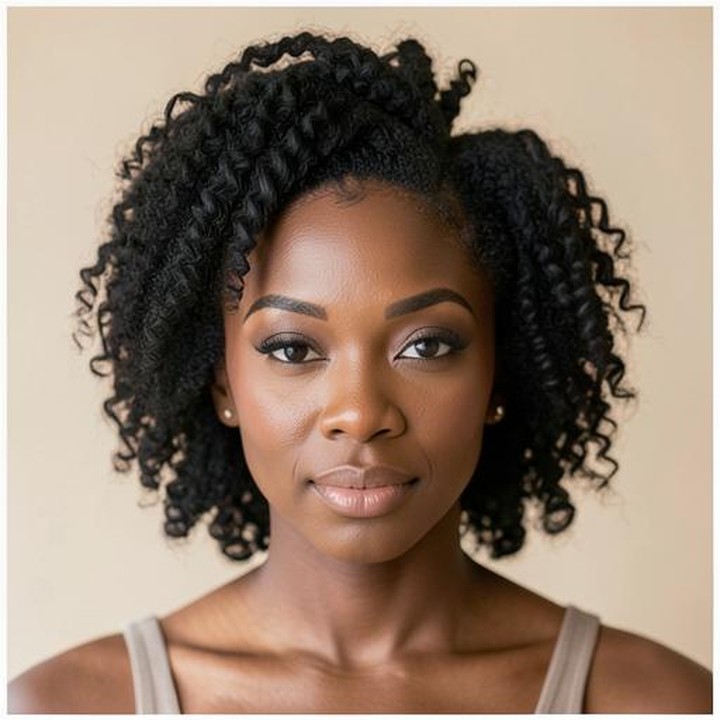 Finished Flexi rod set hairstyle