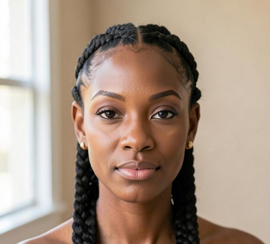 Finished Fulani / tribal braids hairstyle